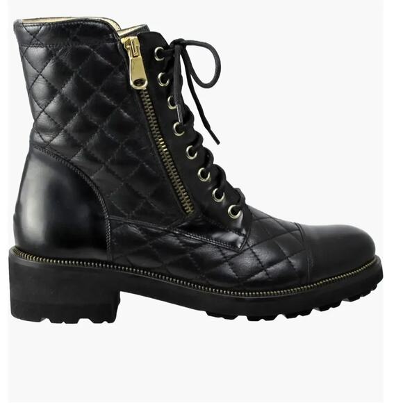 Ron White Tiffany Combat Boot in Onyx, Size EU 41 / US 10 New with Tag MSRP $645 - Picture 3 of 13
